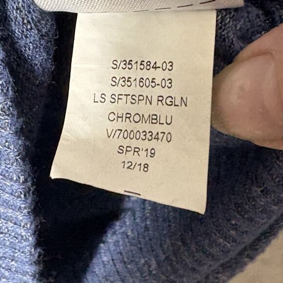 GAP Women's Softspun Raglan Pullover Sweater Blue Heather Rayon Knit Sz XS - Picture 5 of 8